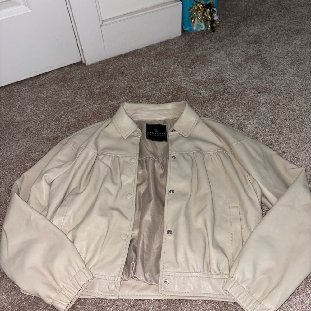 Bagatelle Off-White Leather Jacket